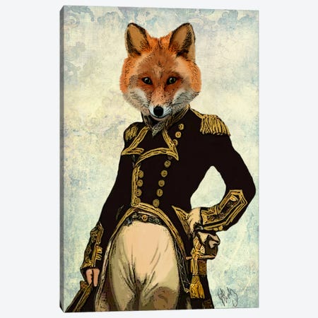 Admiral Fox Canvas Print #FNK882} by Fab Funky Canvas Artwork