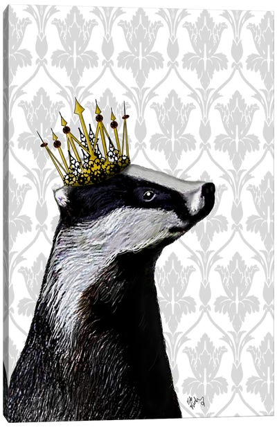 Badger King Canvas Art Print - Badgers