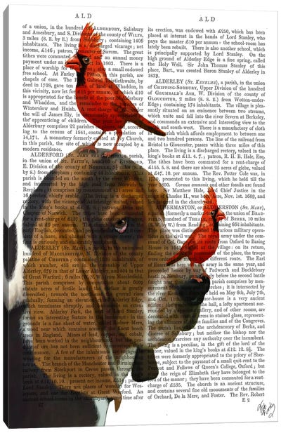 Basset Hound & Birds, Print BG Canvas Art Print - Basset Hounds