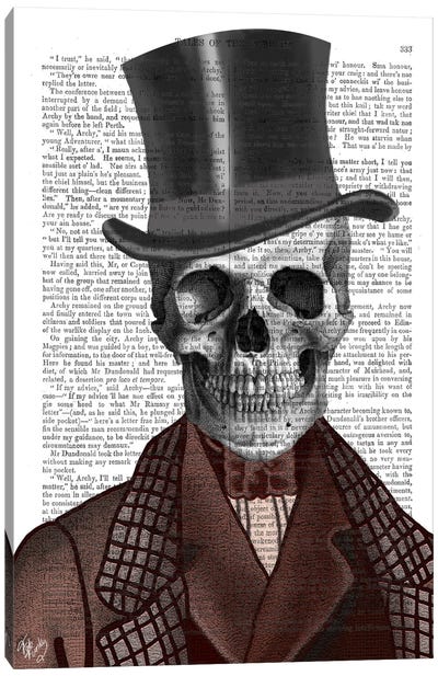 Skeleton Gentleman And Top Hat Canvas Art Print - Fab Funky
