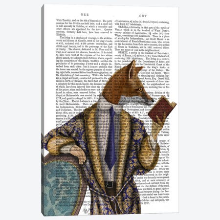 Book Reader Fox Canvas Print #FNK928} by Fab Funky Canvas Print