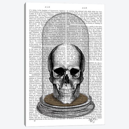 Skull In Bell Jar Canvas Print #FNK92} by Fab Funky Canvas Wall Art