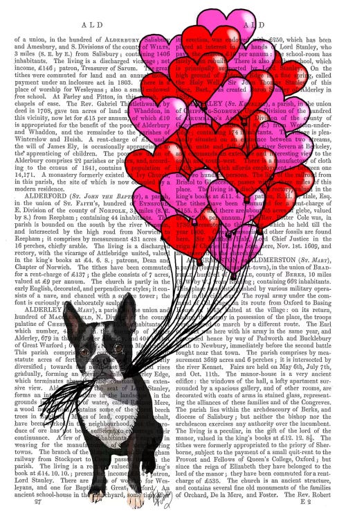 Boston Terrier & Balloons by Fab Funky wall art