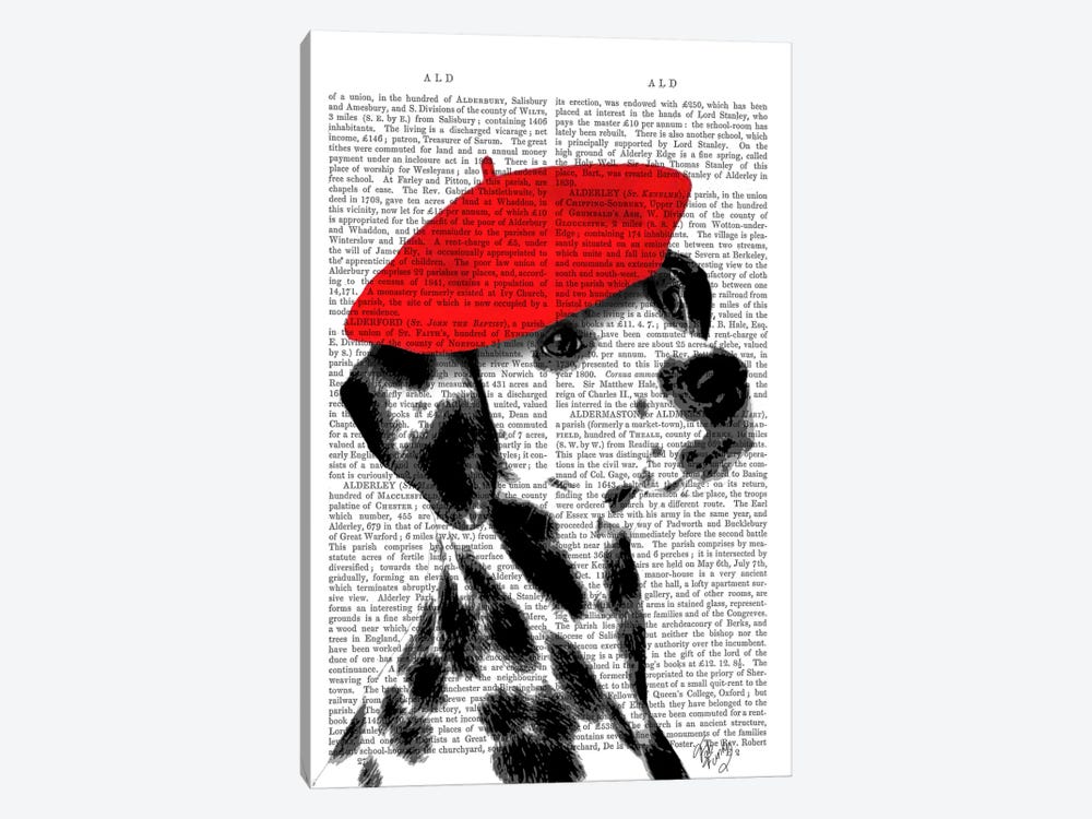 Dalmatian With Red Beret II by Fab Funky 1-piece Canvas Print