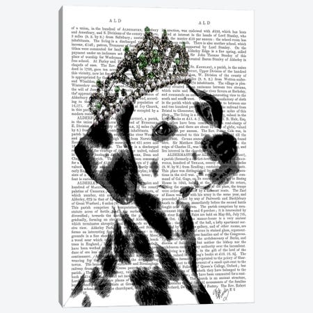 Dalmatian With Tiara Canvas Print #FNK988} by Fab Funky Canvas Print