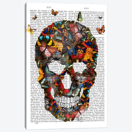 Butterfly Skull Canvas Print #FNK9} by Fab Funky Canvas Art