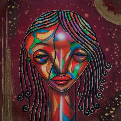 Girl With Curlz by Fred Odle metal wall art