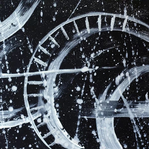 Fred Odle: Black White Abstract by Fred Odle