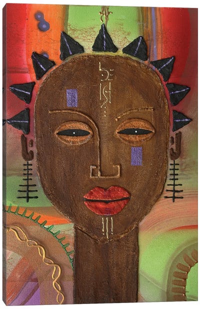 Tribal Stone Head Canvas Art Print - Fred Odle