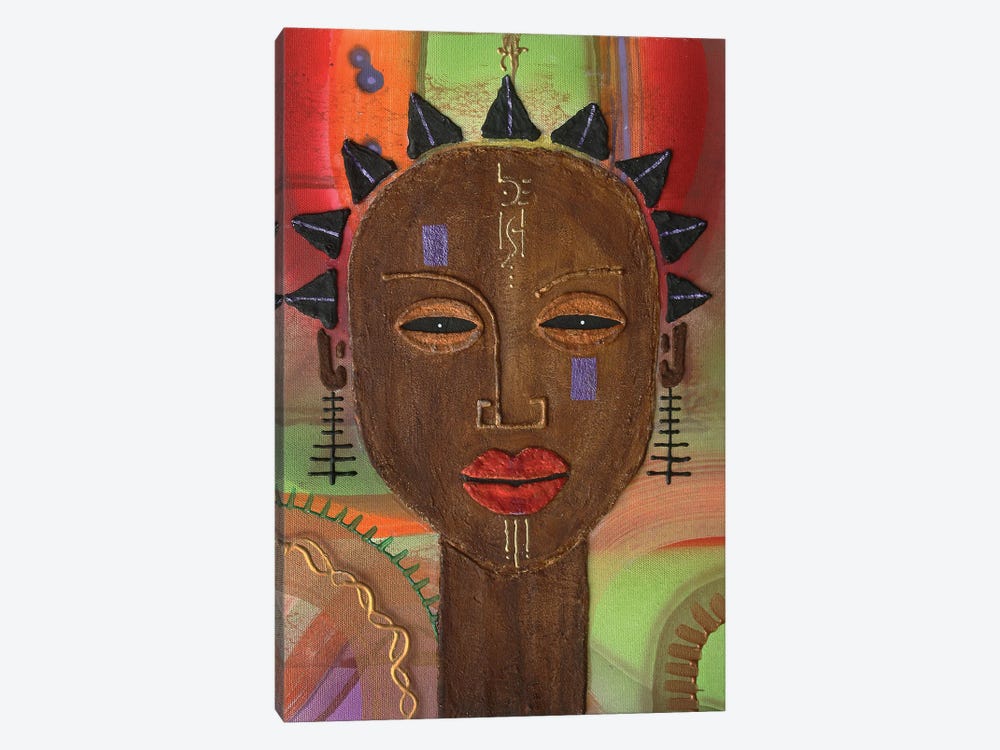 Tribal Stone Head by Fred Odle 1-piece Canvas Wall Art