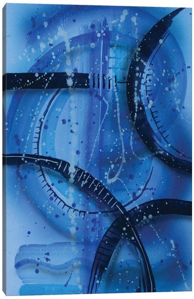 Blue Tech Canvas Art Print - Fred Odle
