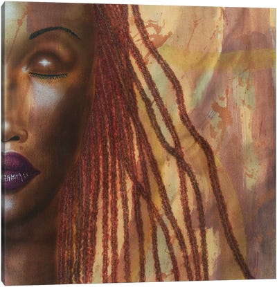 Girl With Red Locs Canvas Art Print - Black History Month