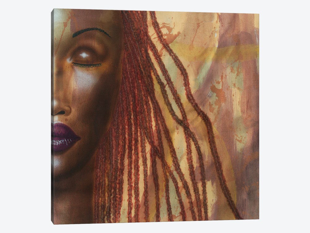 Girl With Red Locs by Fred Odle 1-piece Canvas Artwork
