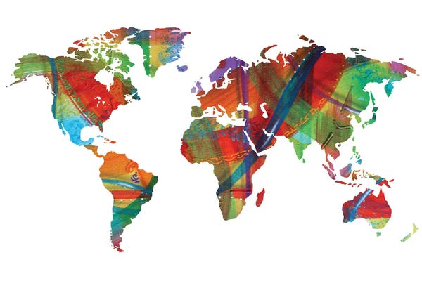 Globes: Colorized World by Fred Odle