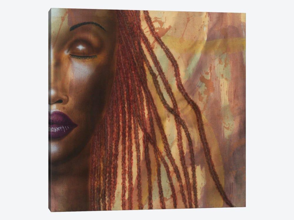 Girl With Red Locs by Fred Odle 1-piece Canvas Print