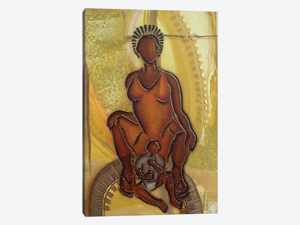 Mother And Child by Fred Odle 1-piece Canvas Artwork