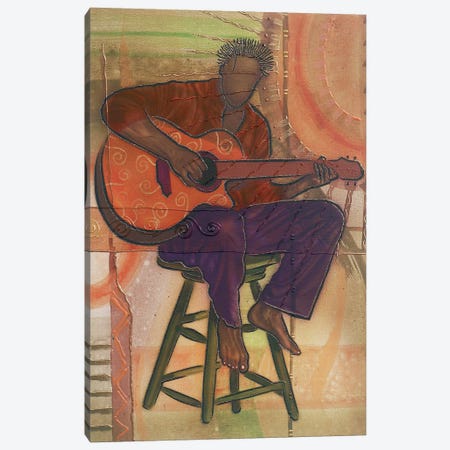 Mr Guitarman Canvas Print #FOD59} by Fred Odle Canvas Wall Art