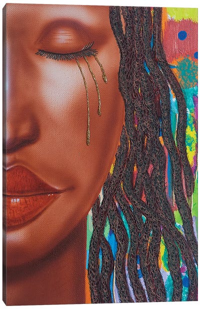 Thandie With Tears Canvas Art Print - Fred Odle