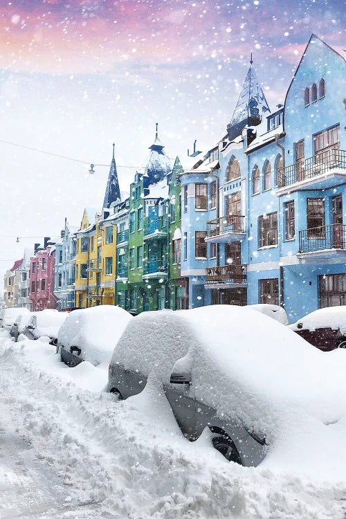 A Forgotten Street Under The Snow Of Helsinki