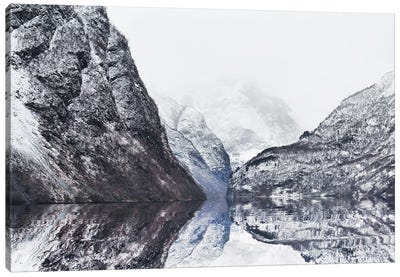 The Perfect Narturals Reflections Of Gudvangen Fjord In Norway Canvas Art Print - Florian Olbrechts