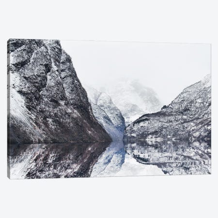 The Perfect Narturals Reflections Of Gudvangen Fjord In Norway Canvas Print #FOL22} by Florian Olbrechts Canvas Print