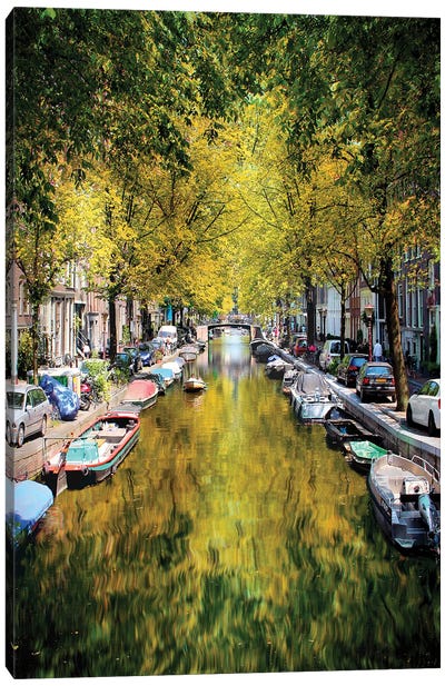 Weight Anchor In A Tree Tunnel, Amsterdam Canvas Art Print - Florian Olbrechts