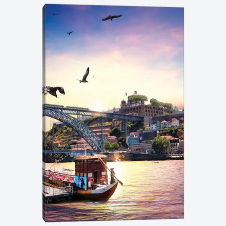 When Water, Earth And Air Meet For A Sunset, Porto Canvas Print #FOL29} by Florian Olbrechts Canvas Art Print