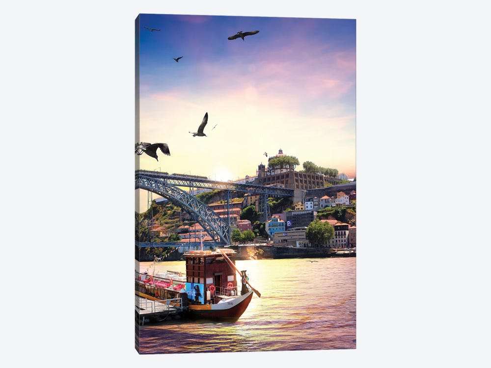 When Water, Earth And Air Meet For A Sunset, Porto by Florian Olbrechts 1-piece Canvas Wall Art