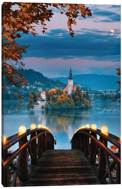 Lake Bled, Slovenia Canvas Art Print - Island Art