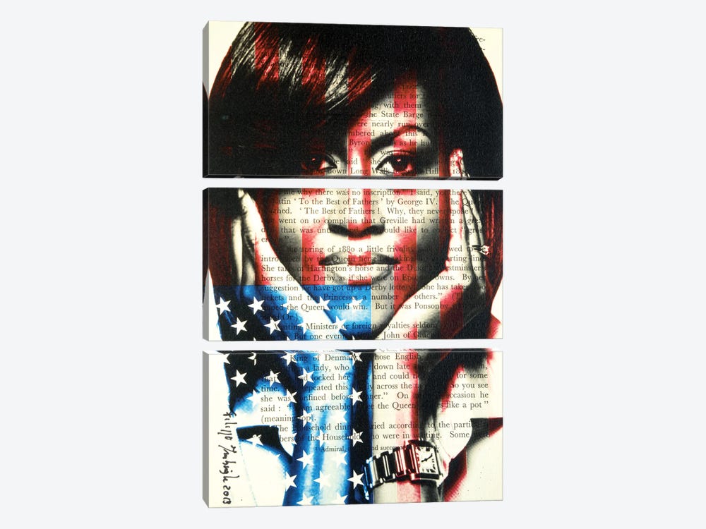 Michelle Obama by Filippo Imbrighi 3-piece Canvas Wall Art