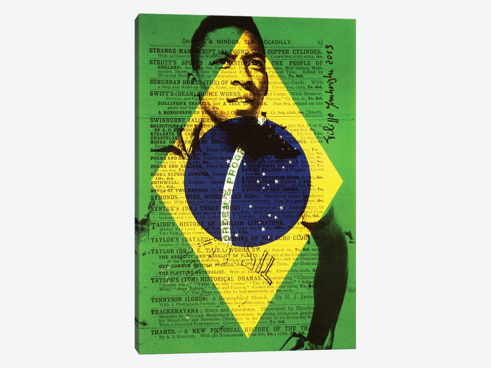 Pelé by Filippo Imbrighi 1-piece Canvas Wall Art
