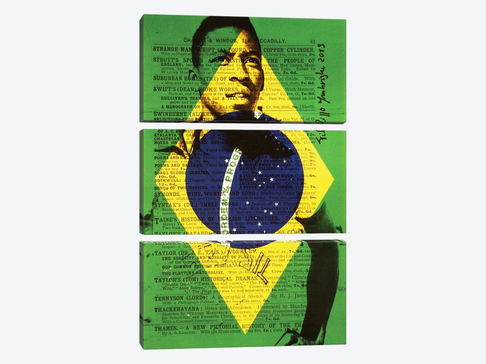 Pelé by Filippo Imbrighi 3-piece Canvas Art