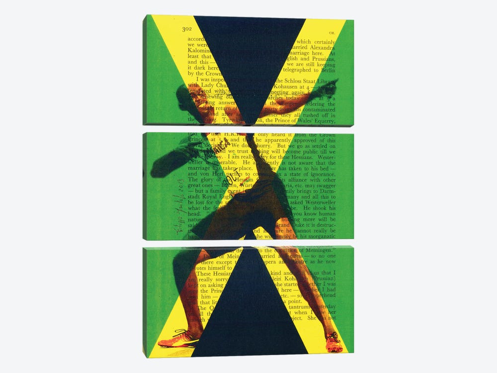Usain Bolt by Filippo Imbrighi 3-piece Canvas Art