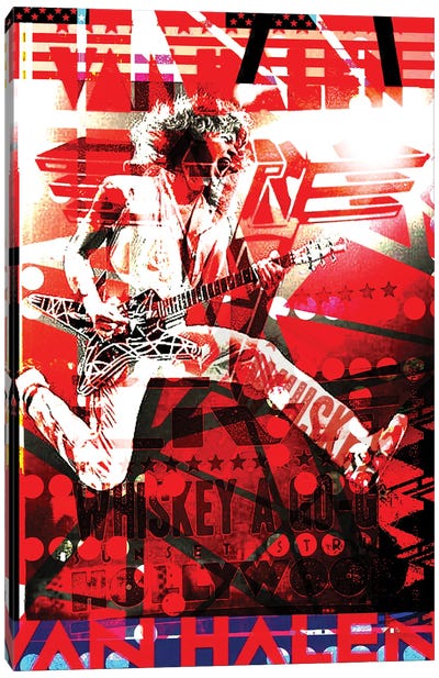 Eddie Van Halen Canvas Art Print - Eighties Nostalgia Art