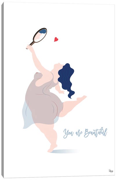 You Are Beautiful Canvas Art Print - Fatpings Studio