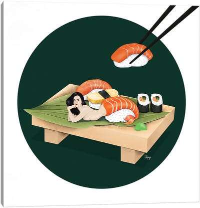 Sushi Canvas Art Print - Mermaid Art