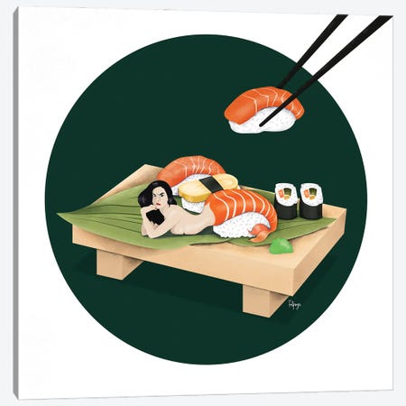 Sushi Canvas Print #FPS19} by Fatpings Studio Canvas Wall Art
