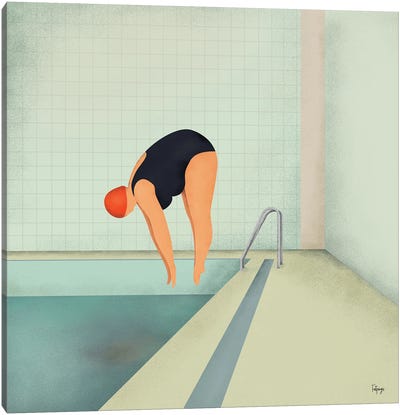 Swimmer II Canvas Art Print - Fatpings Studio