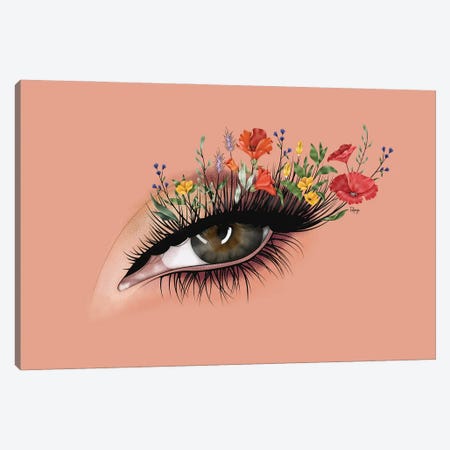Wild Flower Lashes Canvas Print #FPS27} by Fatpings Studio Canvas Art