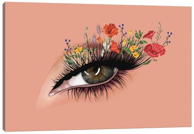 Wild Flower Lashes Canvas Art Print - Fatpings Studio