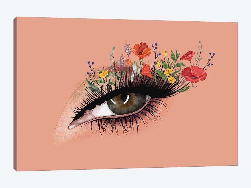 Wild Flower Lashes by Fatpings Studio 1-piece Canvas Wall Art