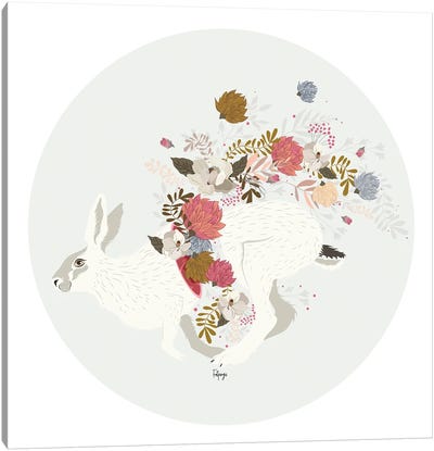 Wild Flowers - Grey Canvas Art Print - Fatpings Studio