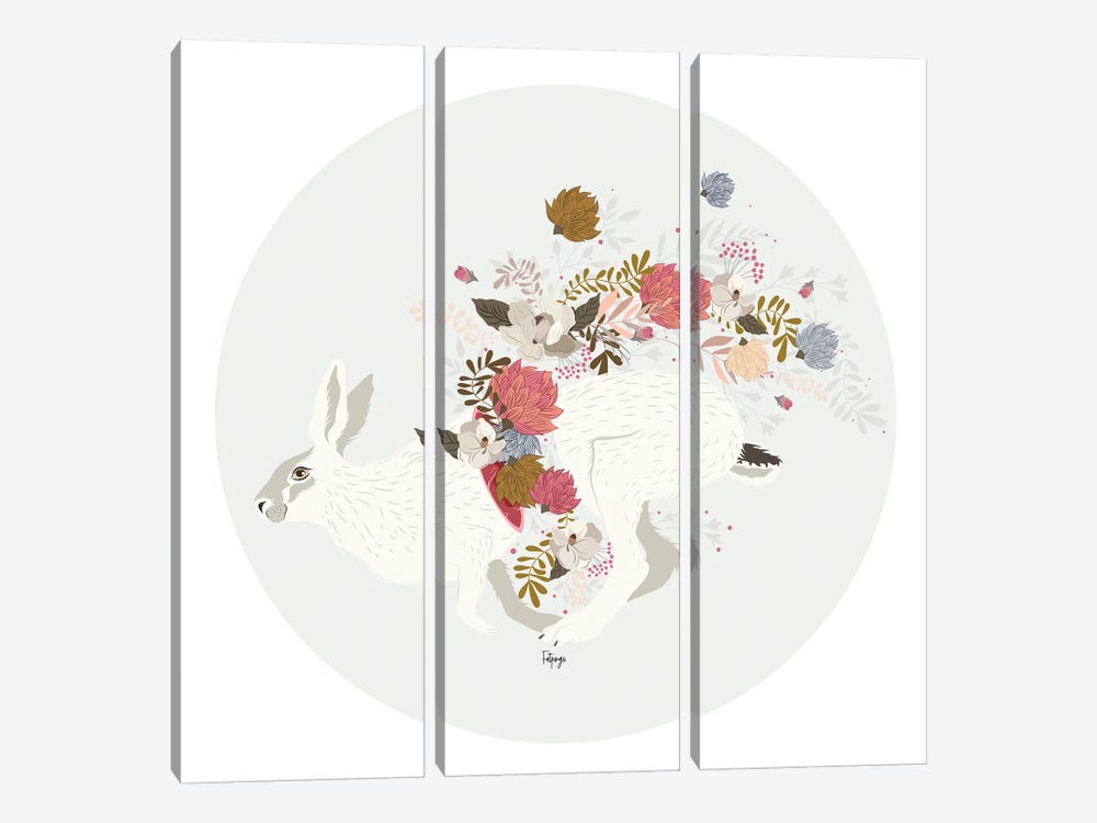 Wild Flowers - Grey by Fatpings Studio 3-piece Canvas Artwork