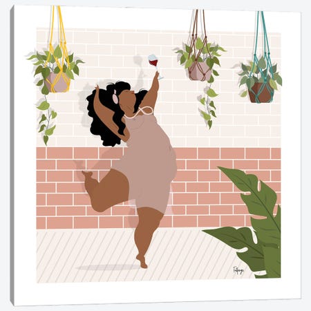 Wine & Dance Canvas Print #FPS5} by Fatpings Studio Canvas Artwork