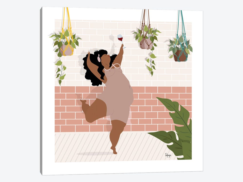 Wine & Dance by Fatpings Studio 1-piece Canvas Art