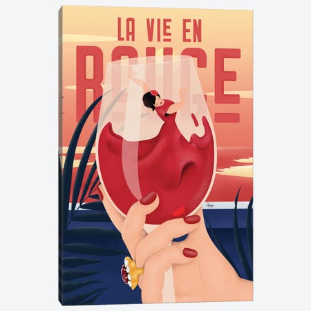 La Vie En Rouge Canvas Print #FPS8} by Fatpings Studio Canvas Print