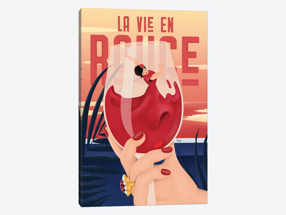 La Vie En Rouge by Fatpings Studio 1-piece Canvas Print