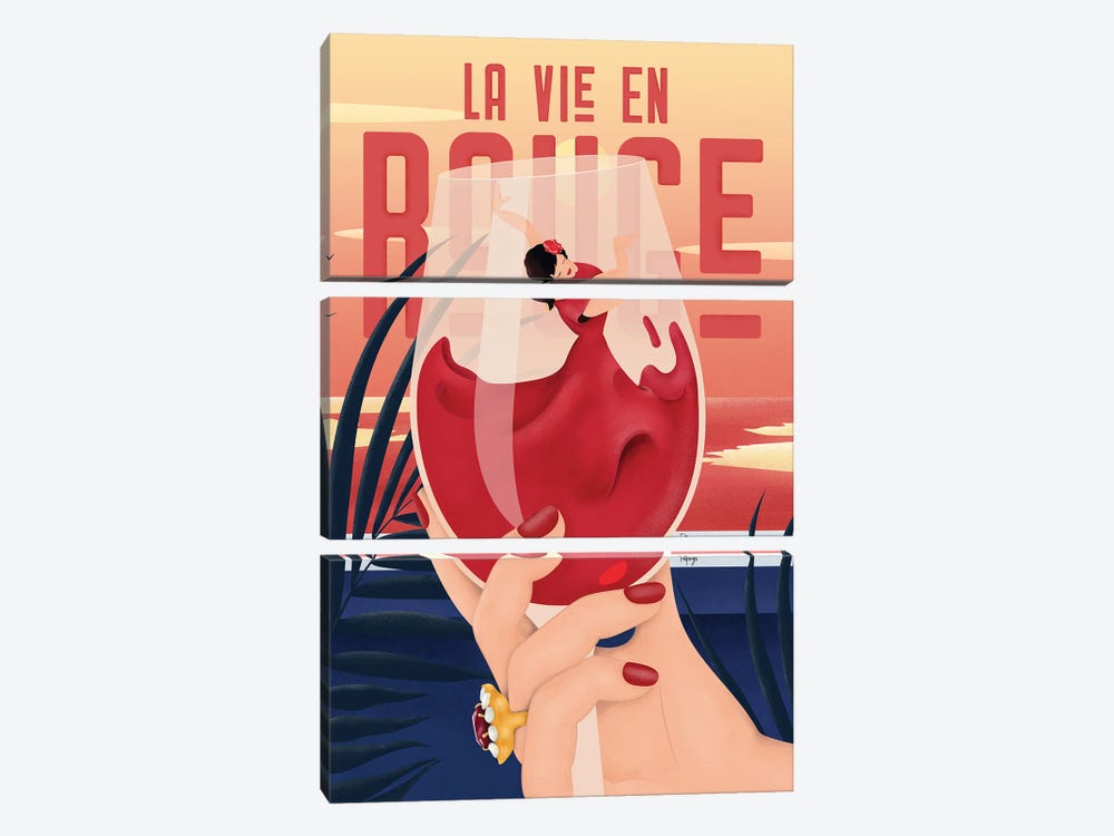 La Vie En Rouge by Fatpings Studio 3-piece Art Print