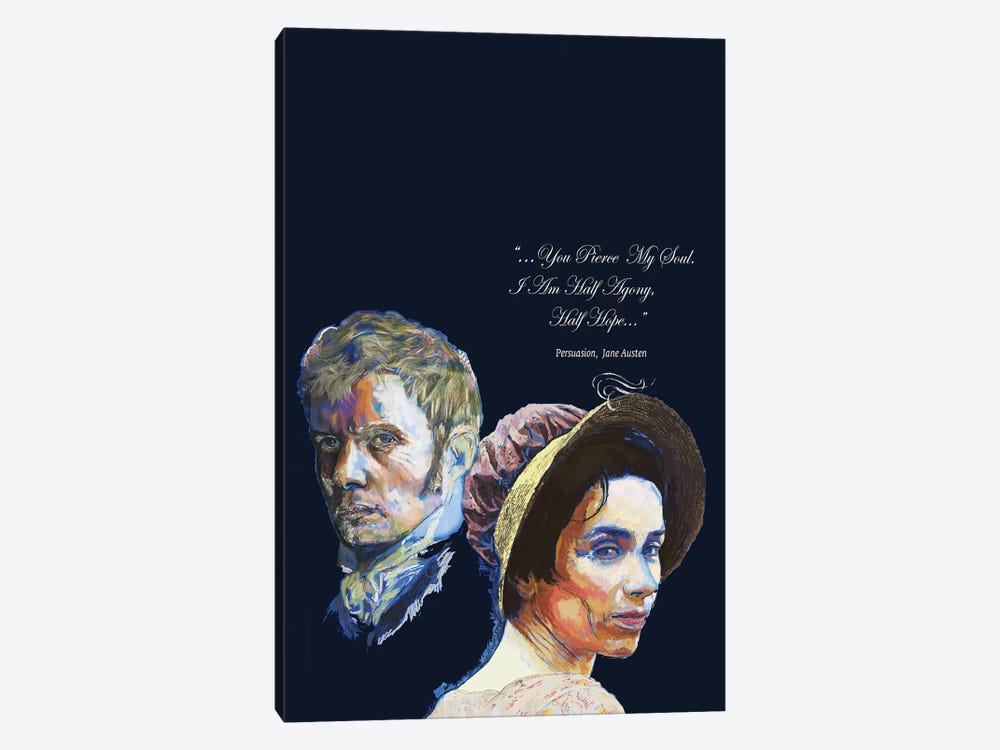 Jane Austen - Love Quote - Persuasion by Fanitsa Petrou 1-piece Canvas Print