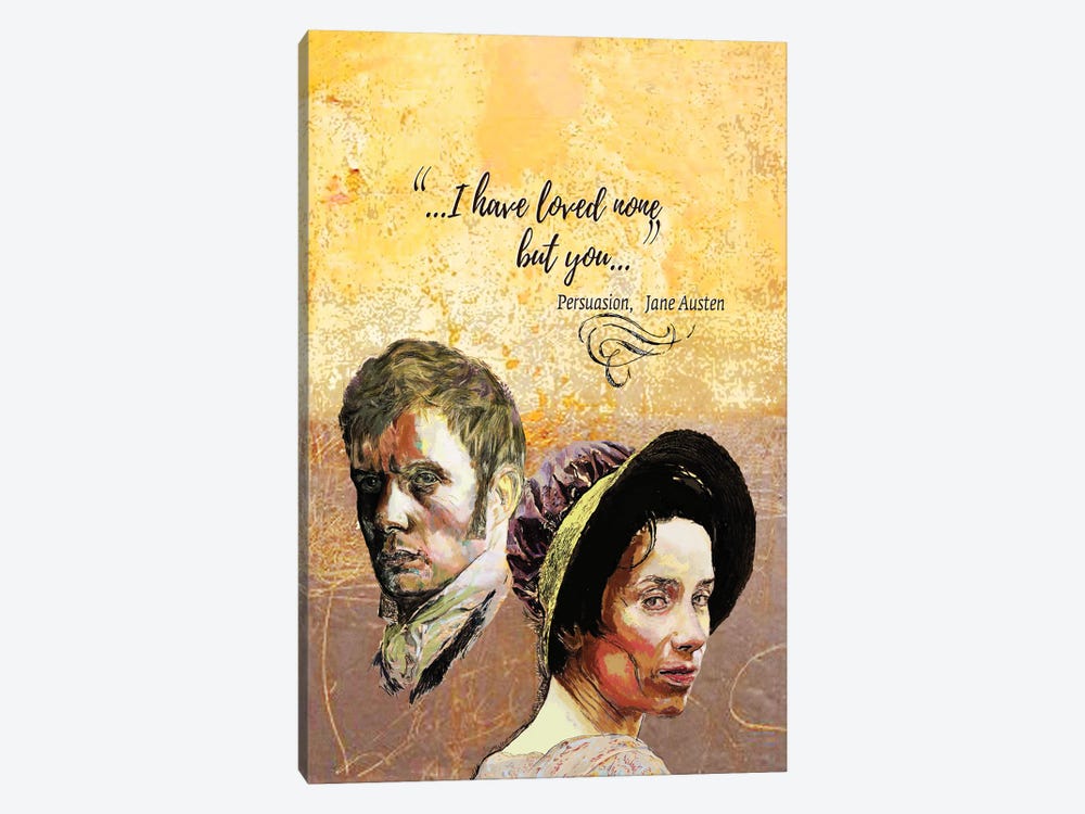Jane Austen - Love Quote - Persuasion - B by Fanitsa Petrou 1-piece Canvas Wall Art